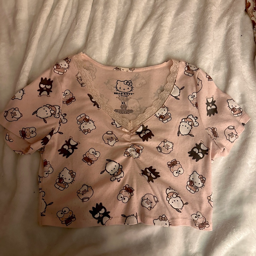 SANRIO HELLO KITTY LACE CROP TOP